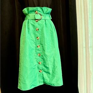 High Waisted Knee-Length/Midi Skirt with Belt